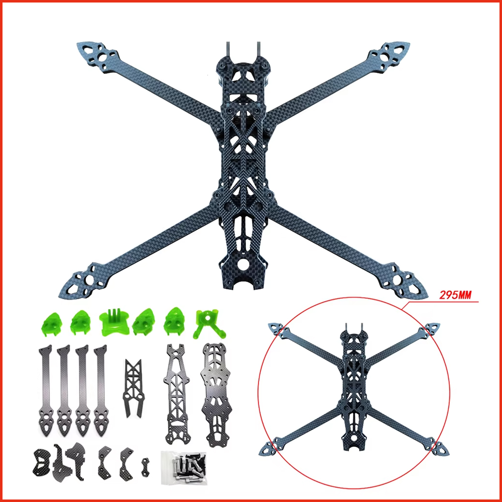 Fpv Drone Kit - Fpvレーシングドローン,3Dプリントパーツアクセサリー,3Kカーボンファイバークワッドコプター,Mark4,mark 4,hd,フリースタイル,7インチ,295mm, 1個