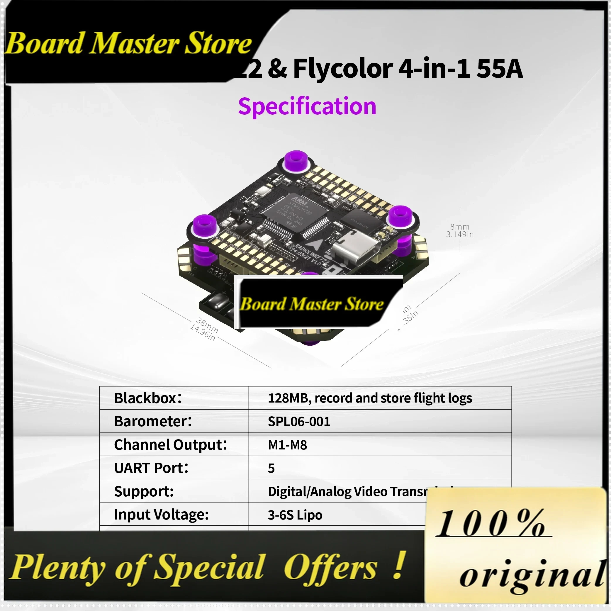 Betaflight Fc F7 - BoMaSRadiolink F722 Betaflight INAV フライトコントローラースタック OSD