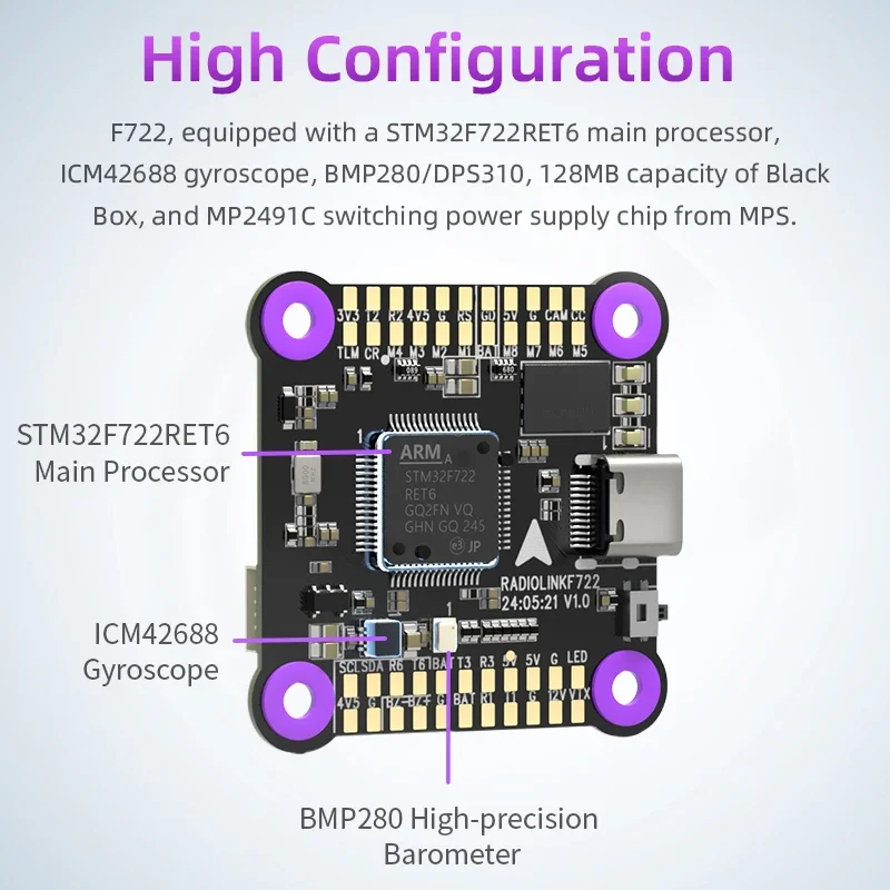RoRusRadiolink F722 フライトコントローラ - Betaflight Fc F7 のレビューと価格